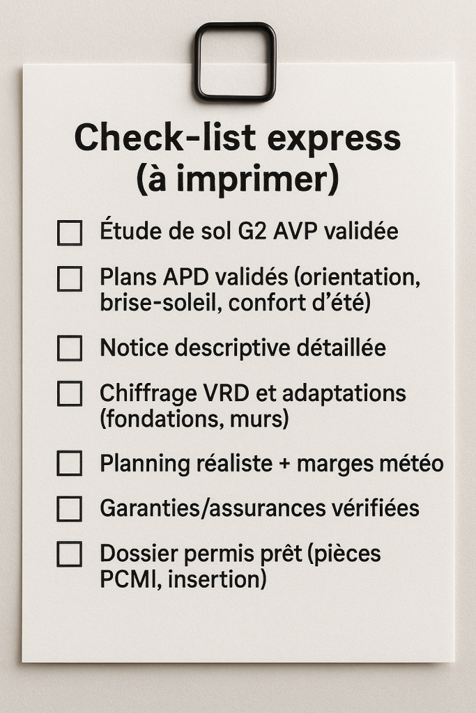 check-liste express construction maison