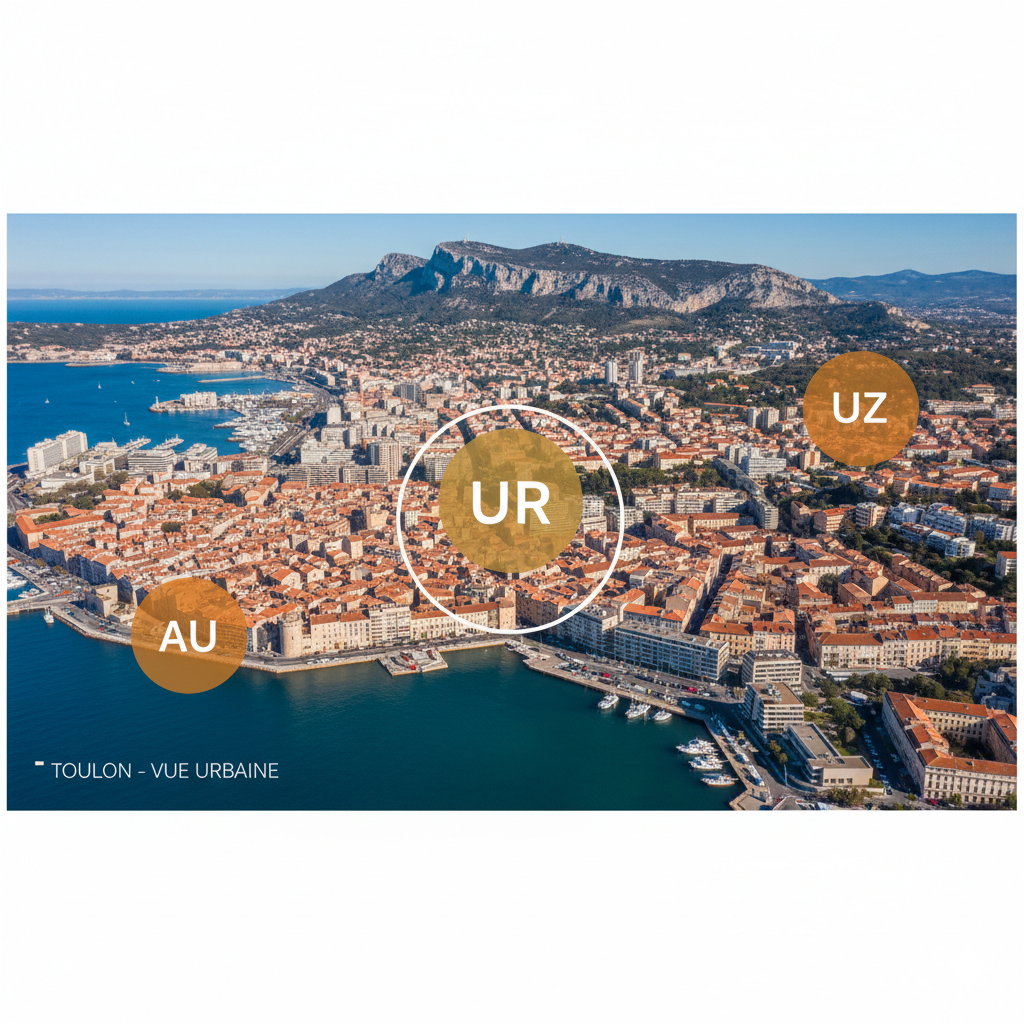 Illustration : zones à bâtir autour de Toulon en 2025
