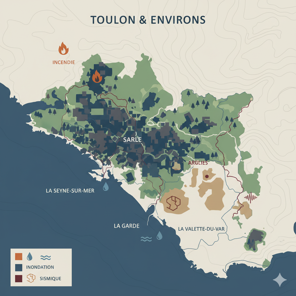 Carte des risques à Toulon pour un projet de constructeur de maison