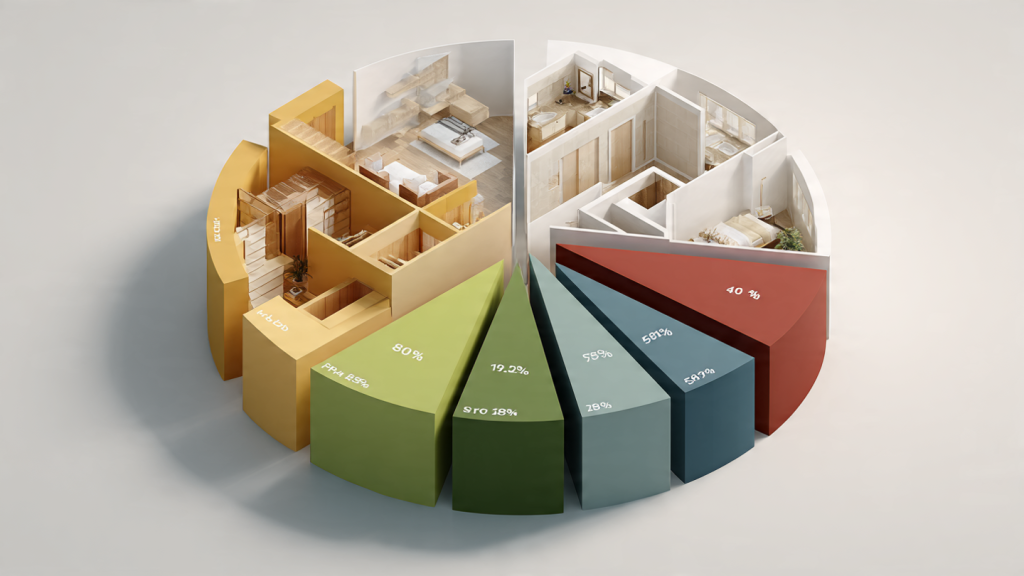 Répartition du coût au m² à Fréjus – gros œuvre, second œuvre, finitions