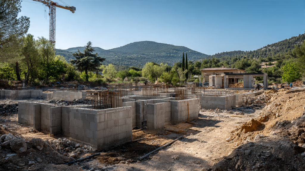 constructeur de maison PCA Maisons Var chantier maçonnerie collines
