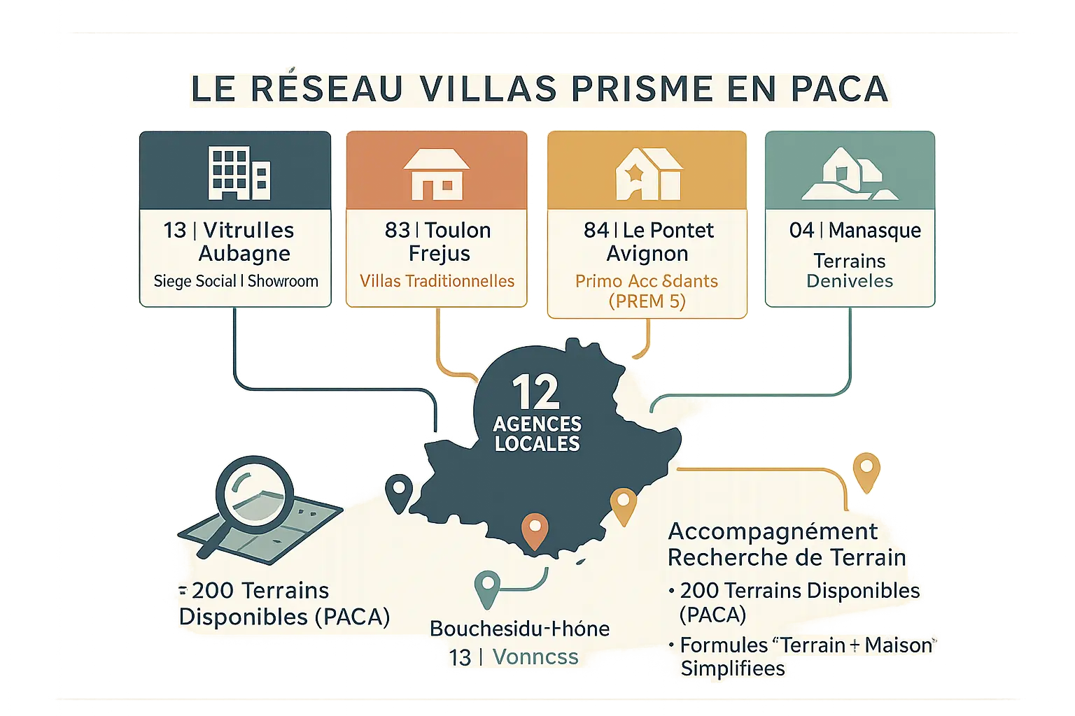 Réseau d'agences Villas Prisme en région PACA