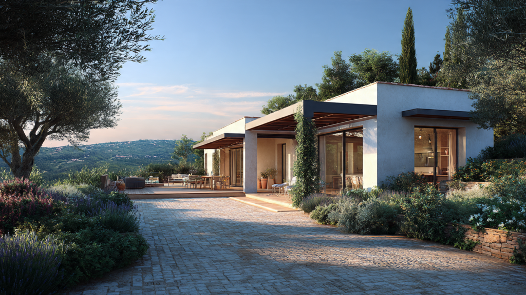 villa contemporaine RE2020 par constructeur de maison dans le Var