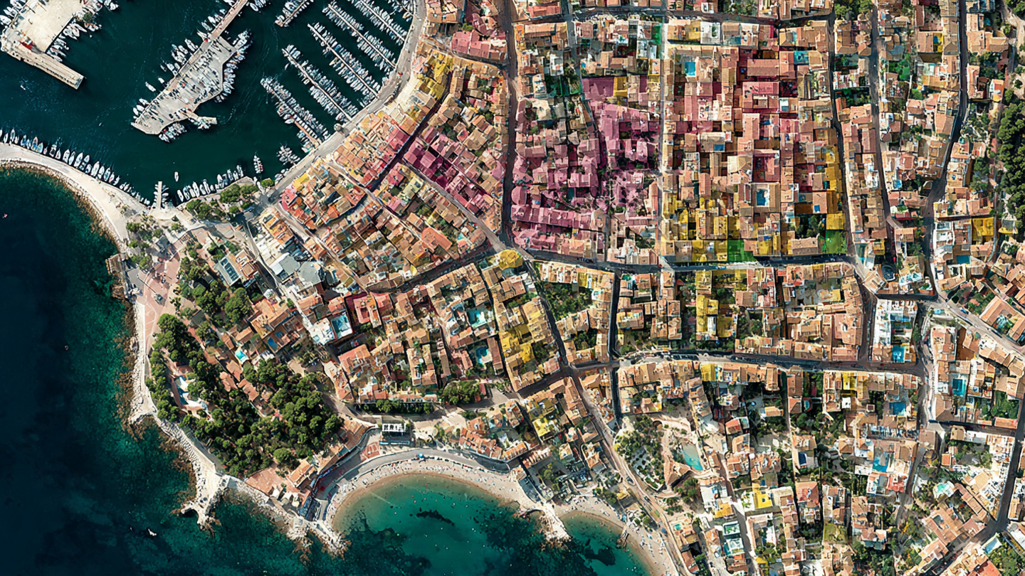 vue quartiers et zone de PLU sanary sur mer