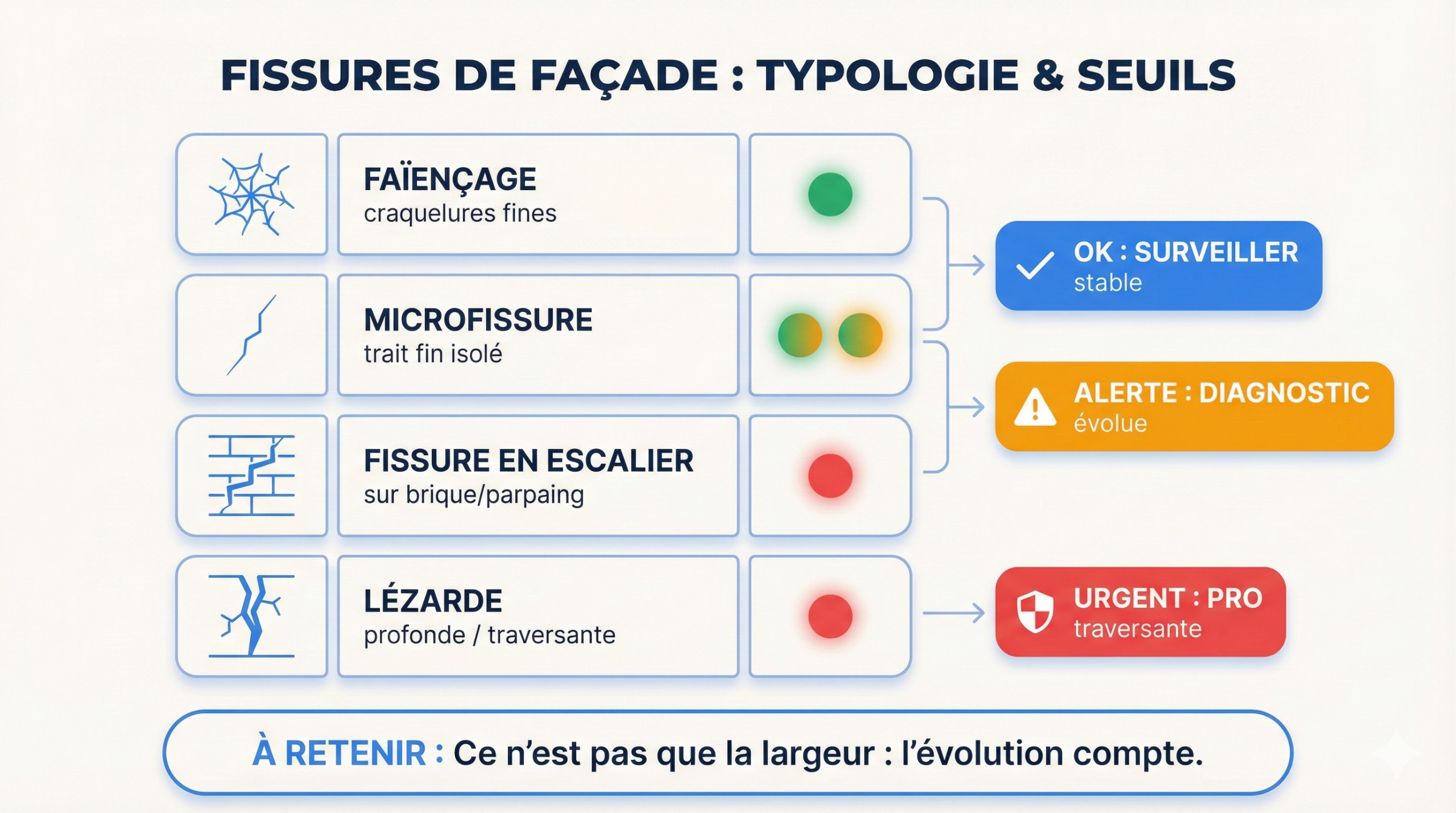 Reconnaître les fissures de façade : typologies et premières infos