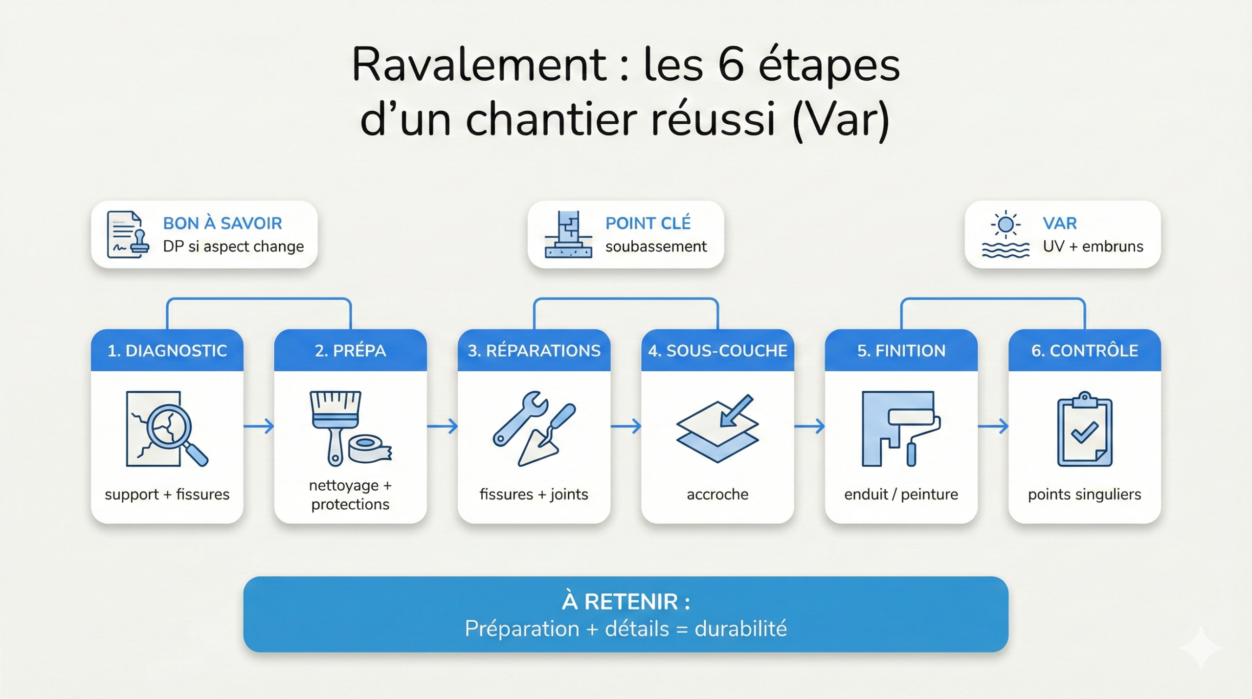 ravalement façade chantier réussi dans le var