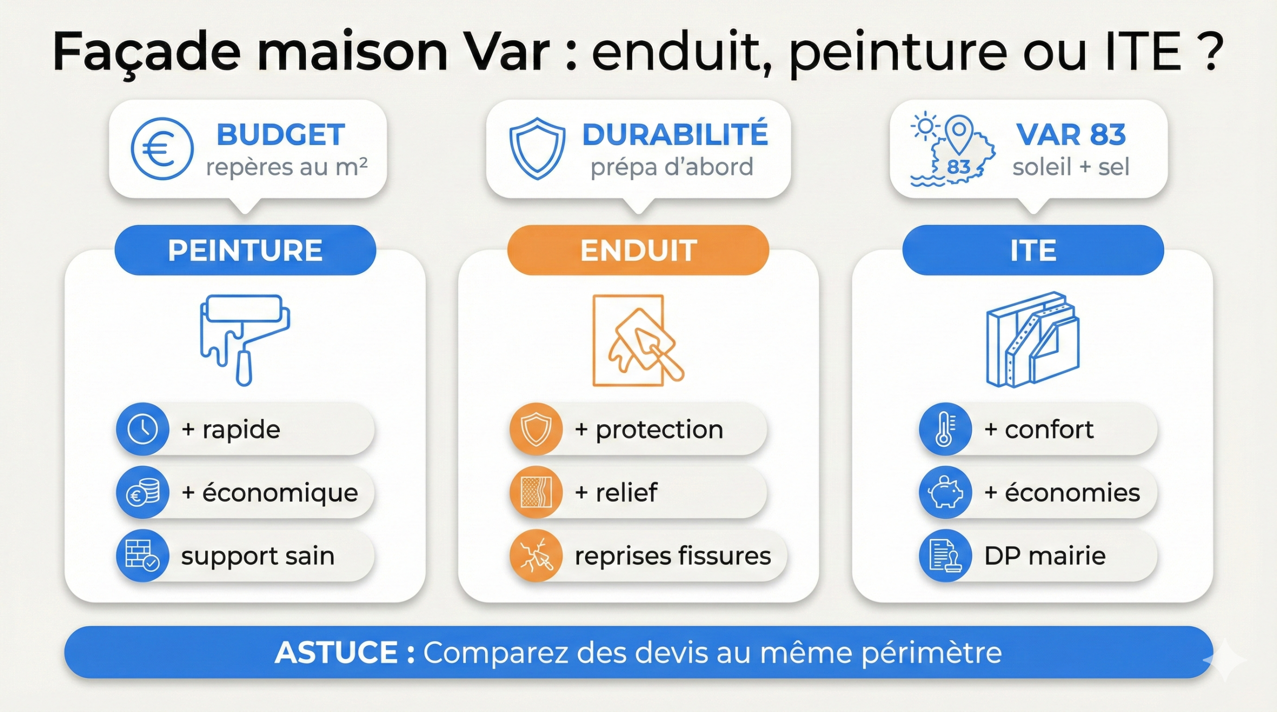 façade maison var : enduit, peinture ou ITE